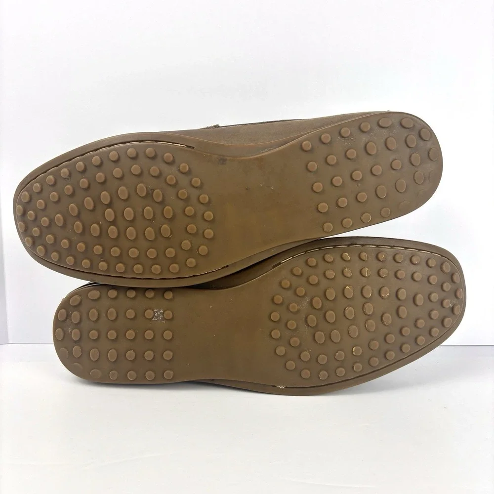 Oxford Dover Driving Loafers Men's 11.5M Taupe Brown Tan Nubuck Leather Brazil